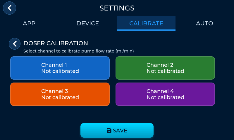 Doser Calibration Channels