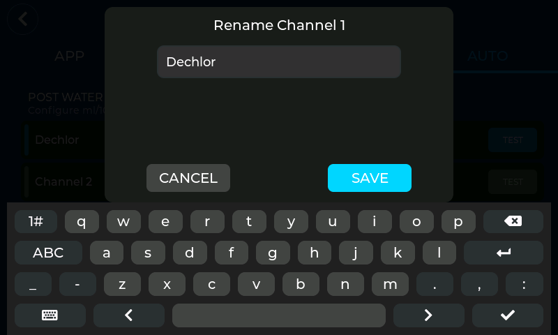 AquaHub Rename Doser Channel