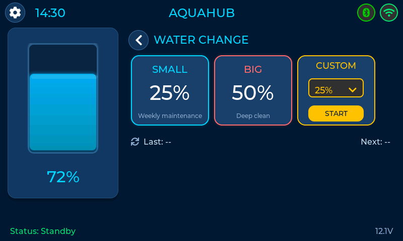 AquaHub Water Change Page